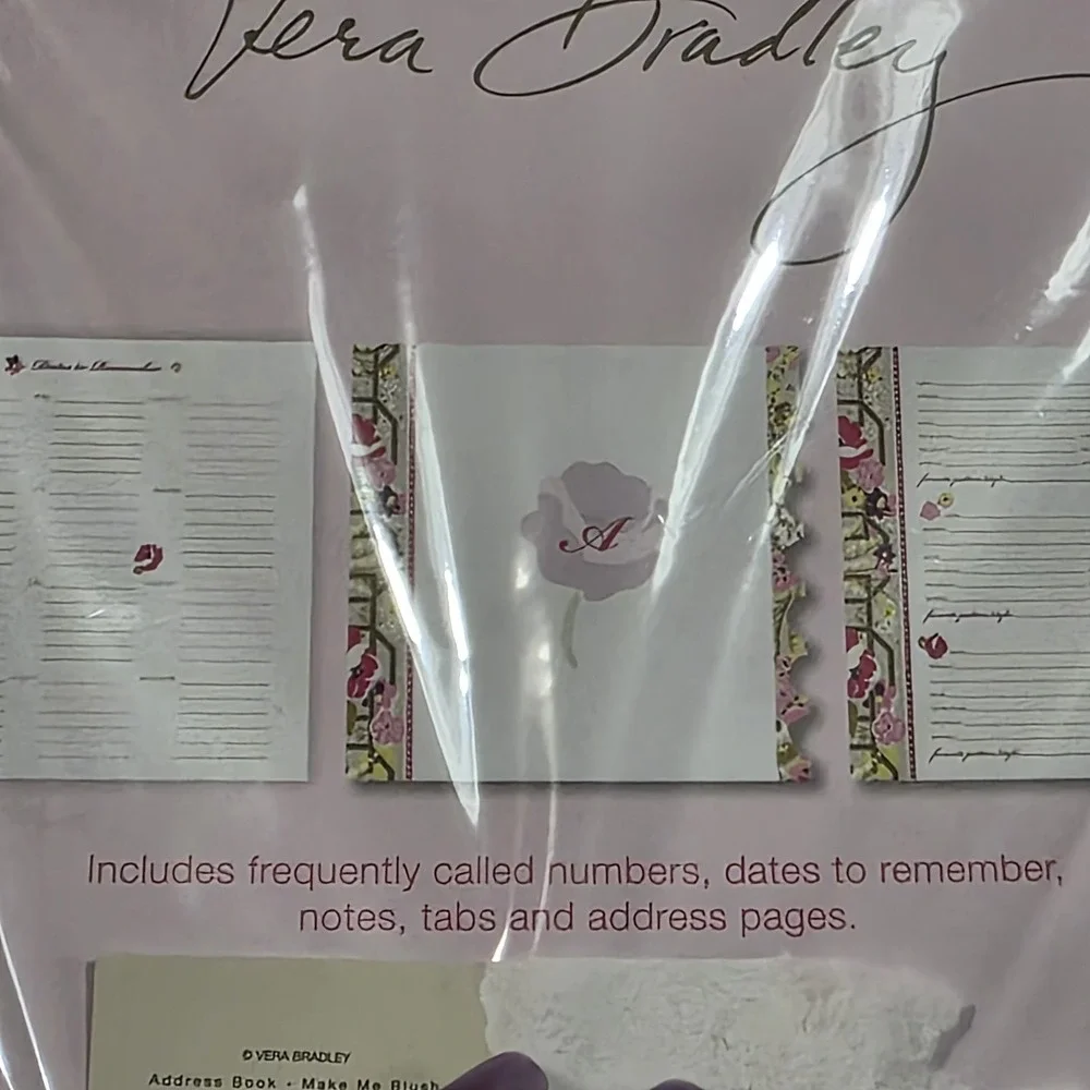 VERA BRADLEY Pink Petals  6 Ring Binder Style Address Book Phone Notes Dates NEW - Picture 7 of 8